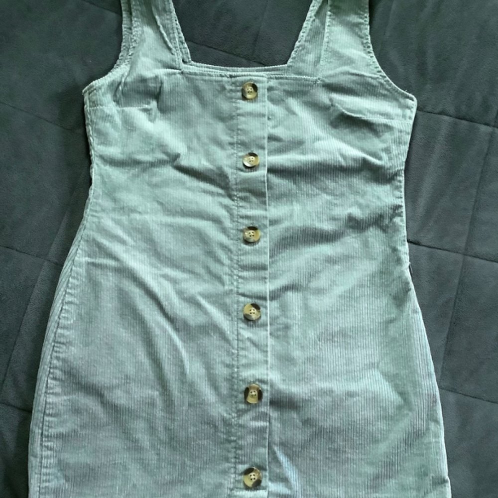 Whimsy + Row Light Blue Button-Front Mini Dress - Picture 3 of 10